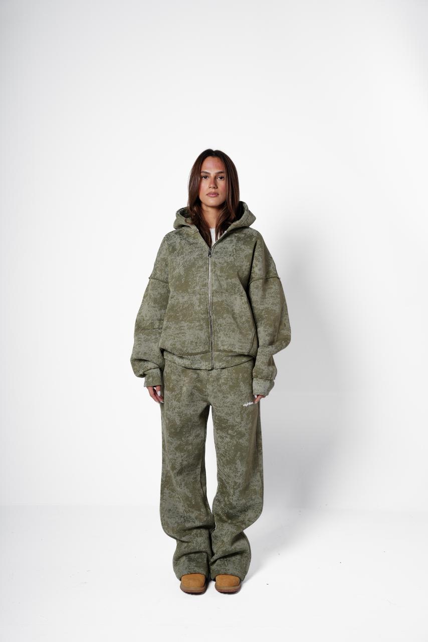 Cotton candy zip up - olive