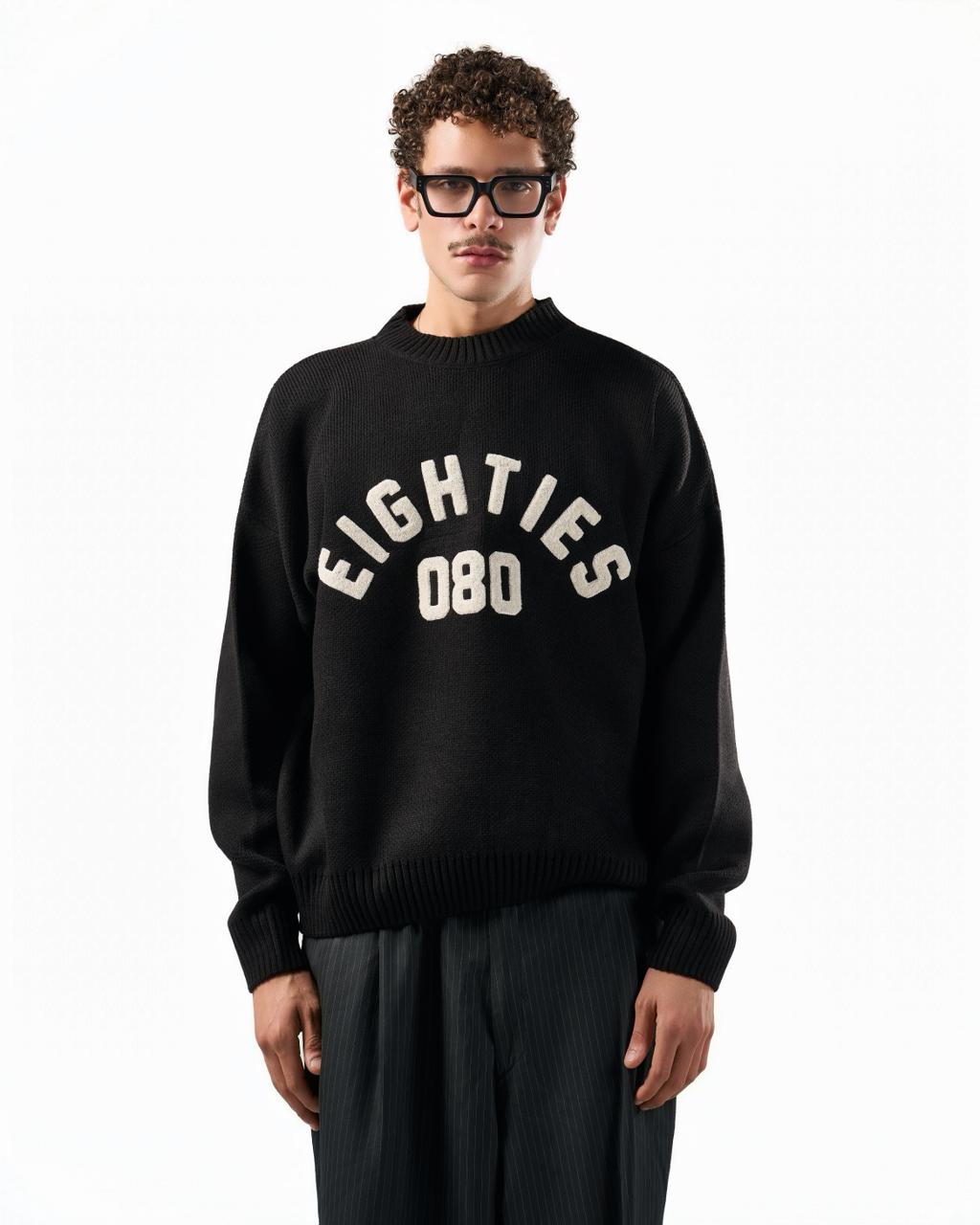 080 knitted sweater - black