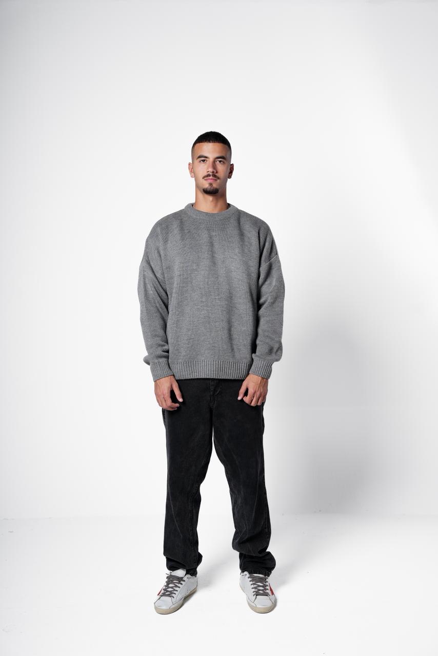 Basic knitted sweater - grey