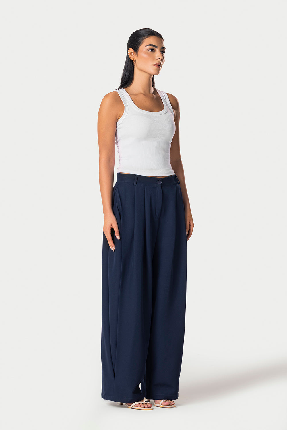 Side Pleated Trousers – Dark Blue – photo 6
