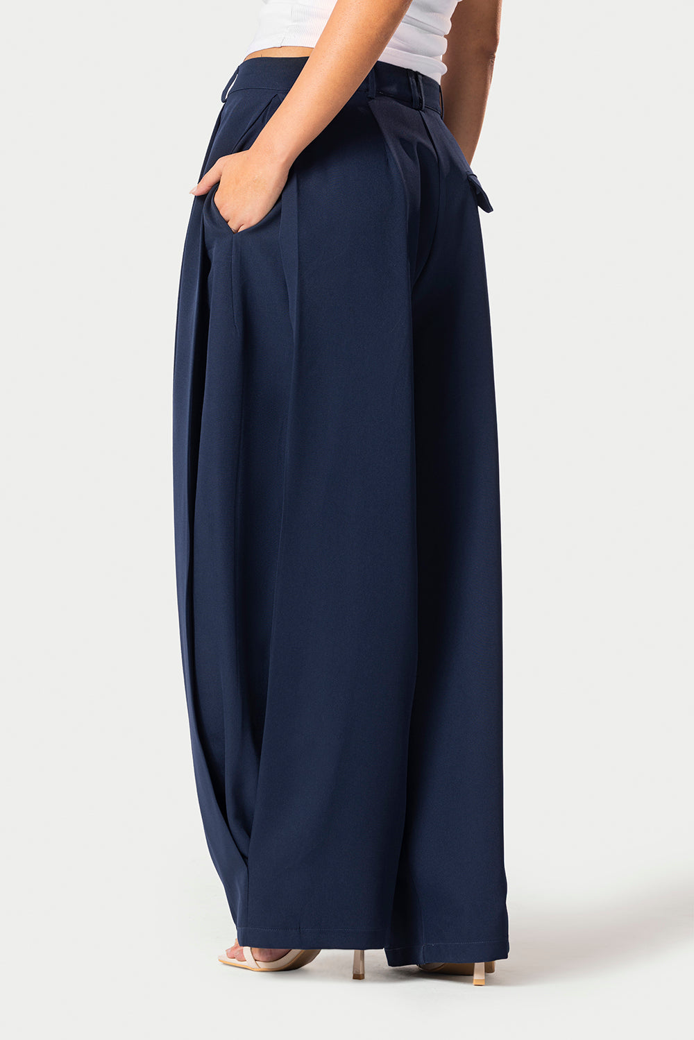 Side Pleated Trousers – Dark Blue – photo 9