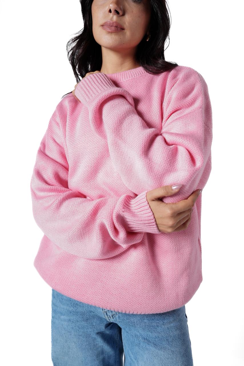 Basic knitted sweater - pink