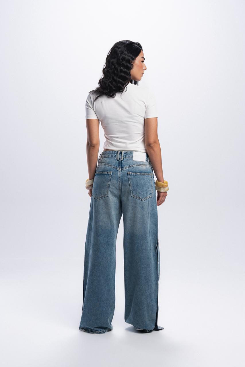 Buttons Jeans - Light blue
