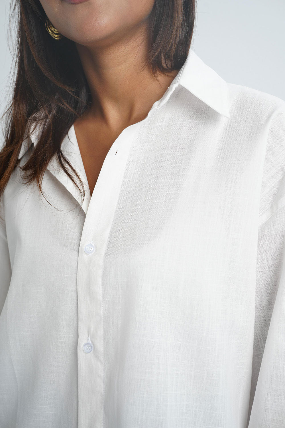 Long Sleeve linen Shirt - Off white