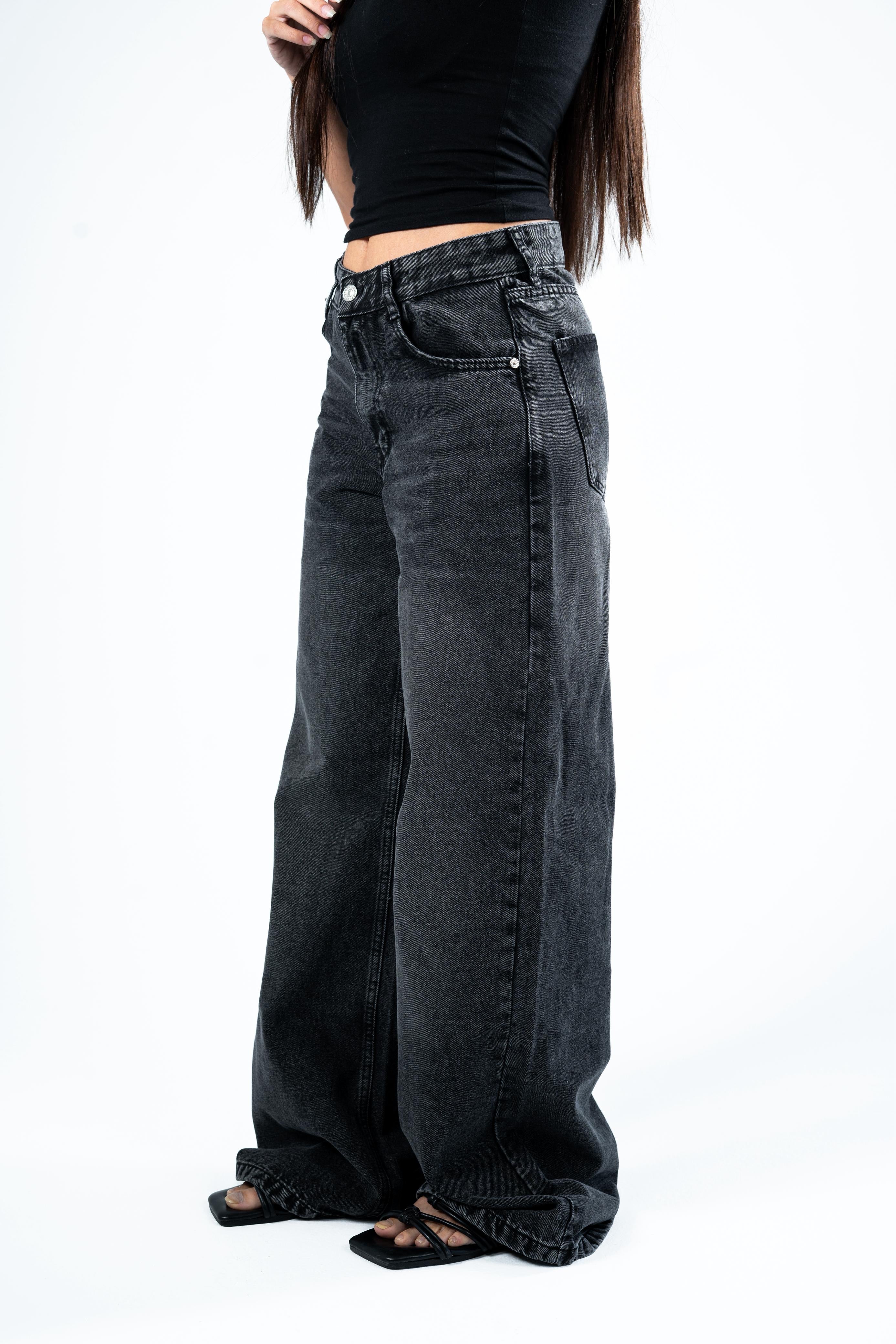 Wide Leg Jeans - Black