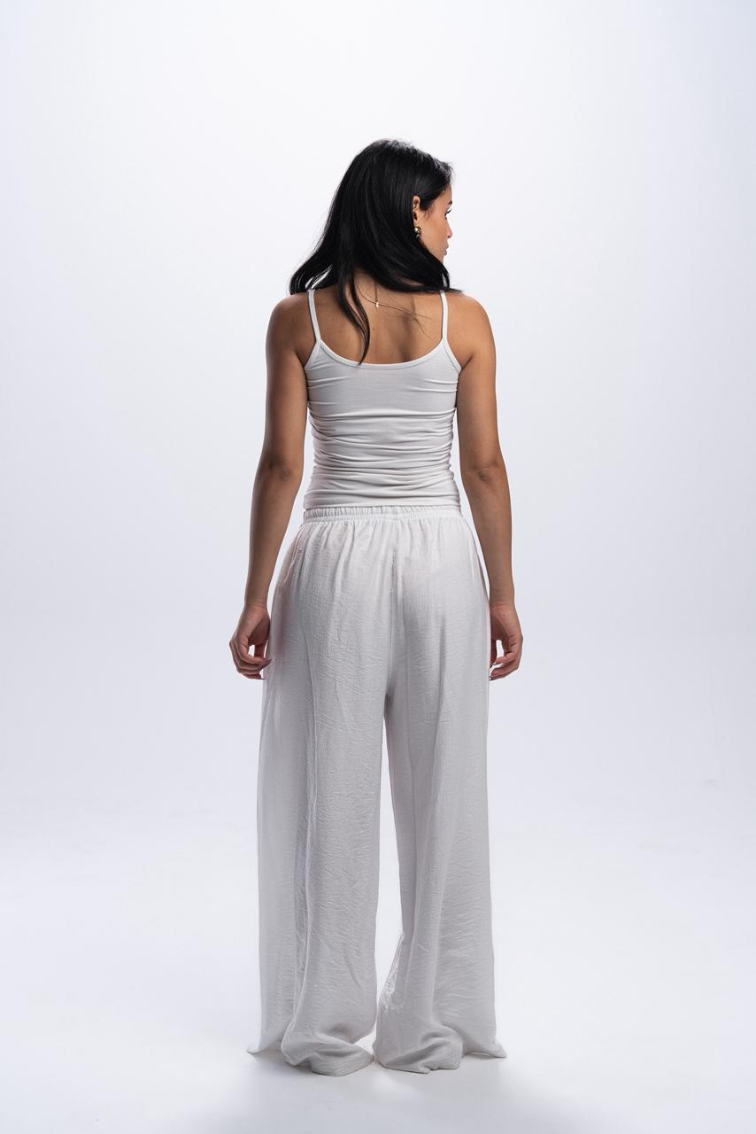 Crinkle linen pants - Off white