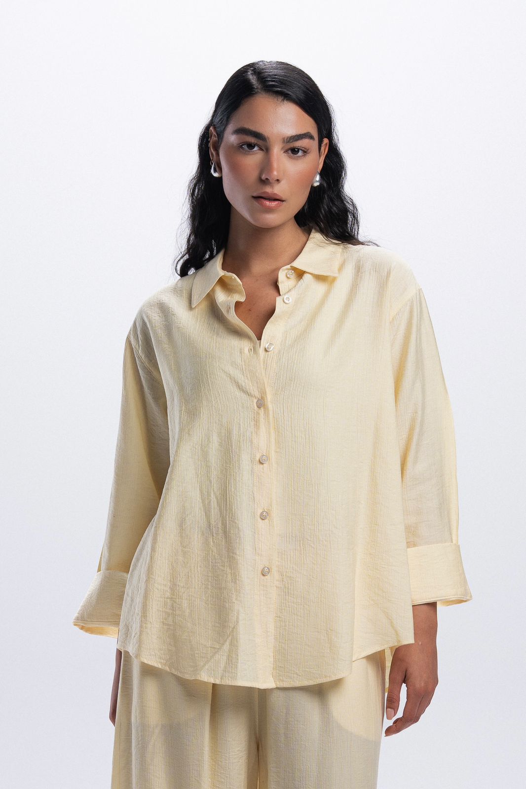 Crinkle Linen Chemise - Butter Yellow