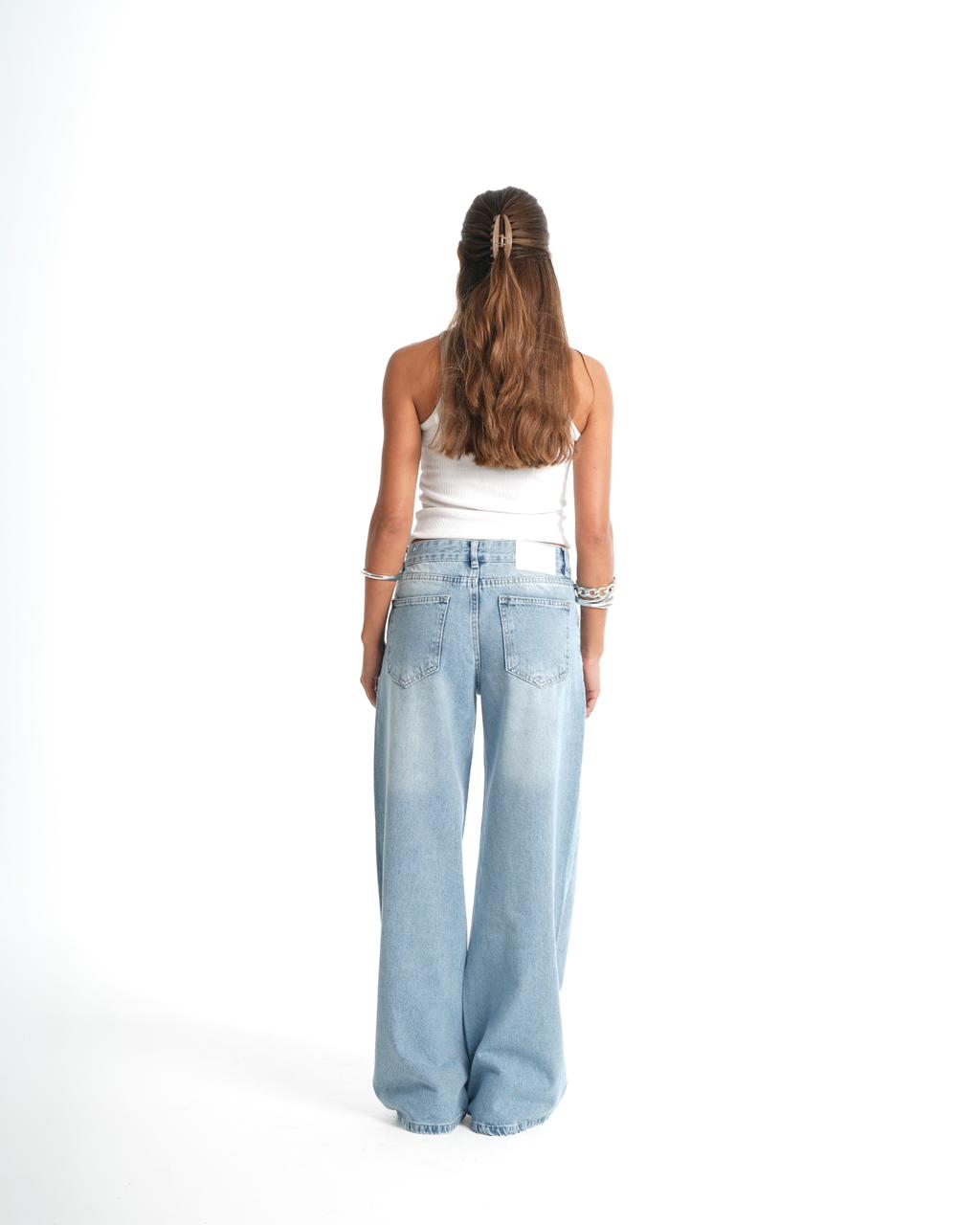 Wide Leg Jeans - Sky Blue