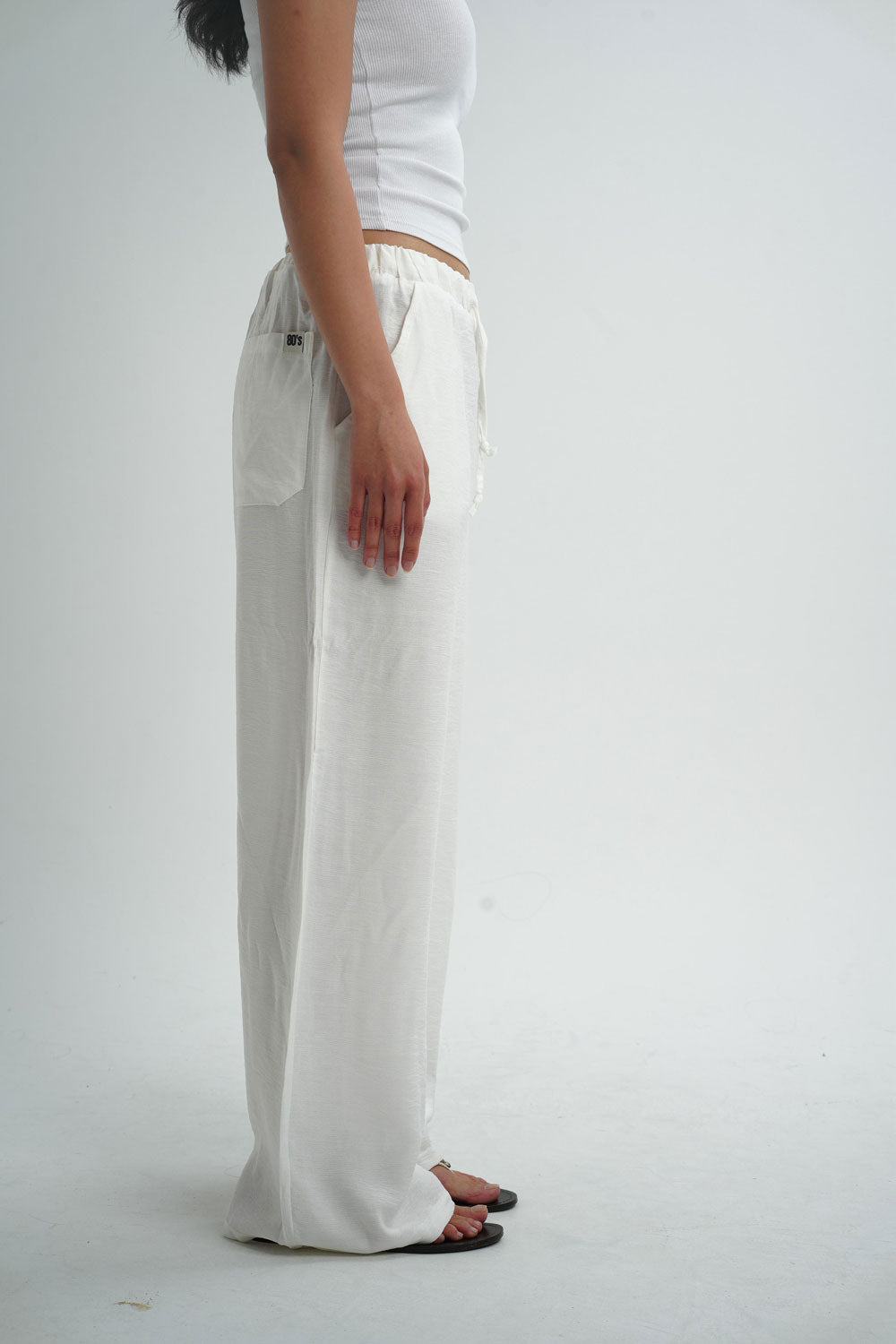 Baggy Linen Pants - White