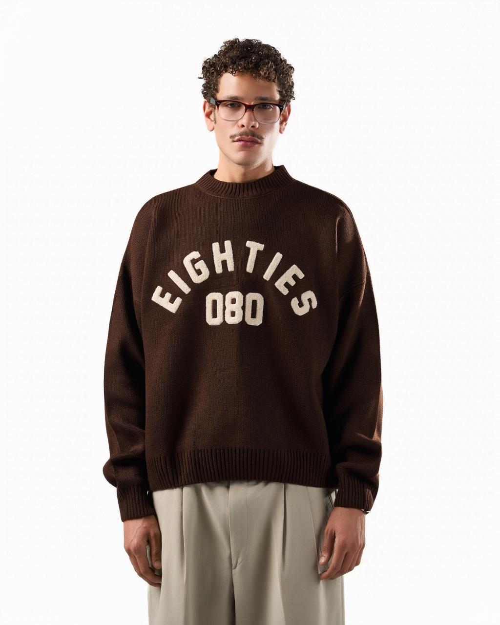 080 knitted sweater - brown