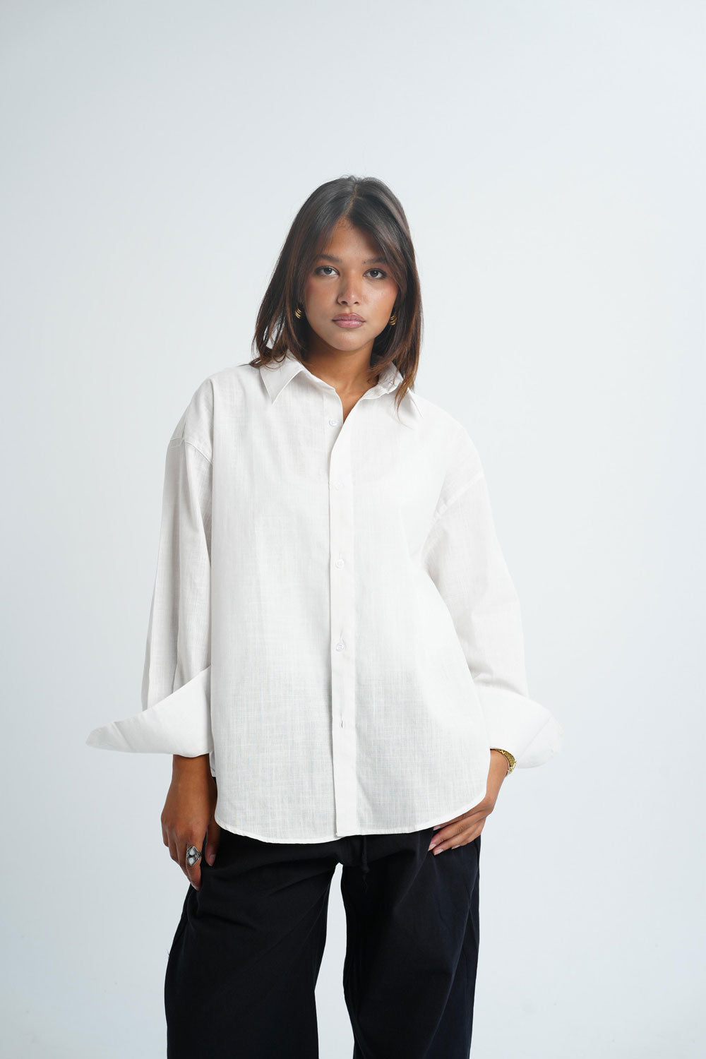 Long Sleeve linen Shirt - Off white