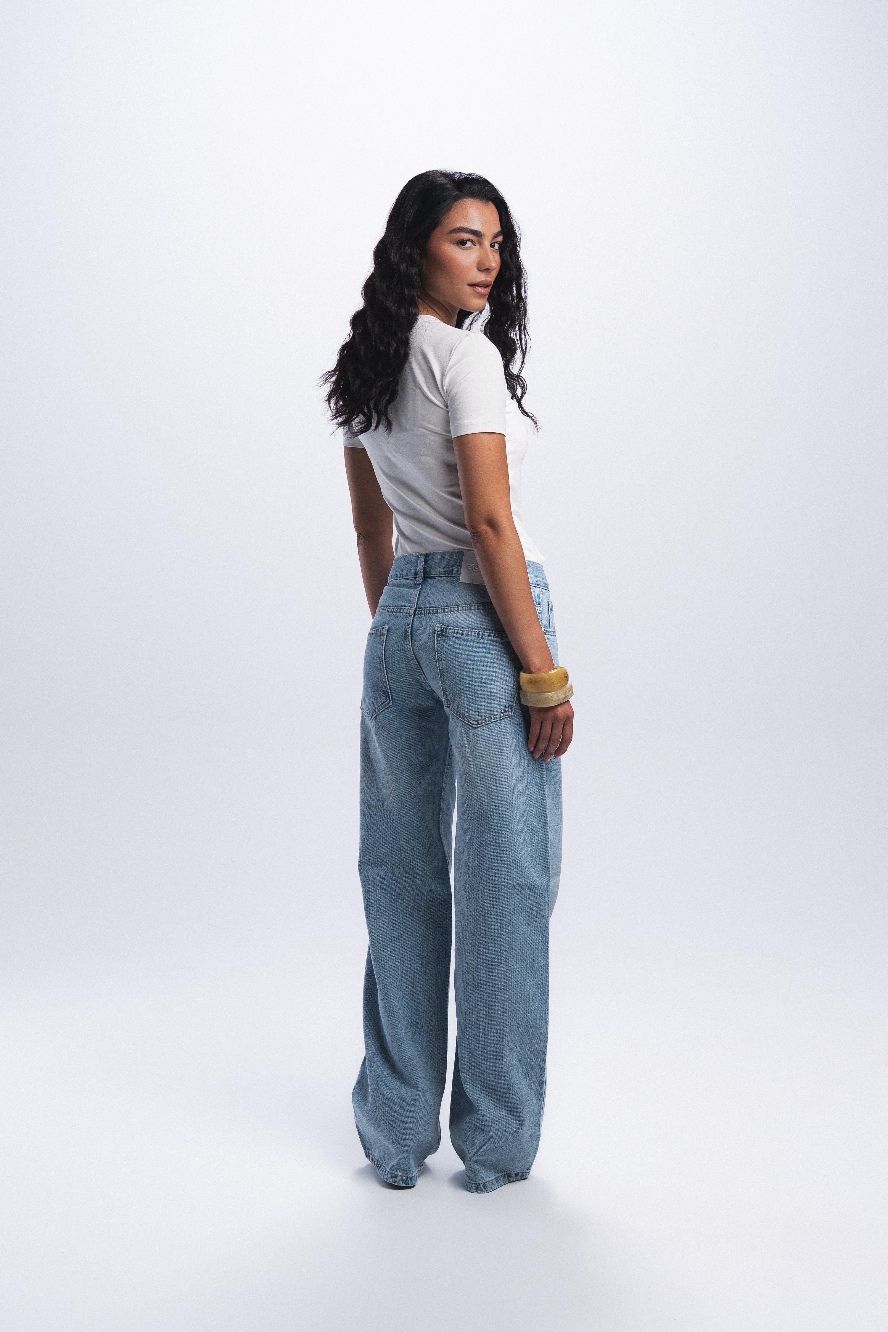 Straight Leg Jeans-Sky Blue