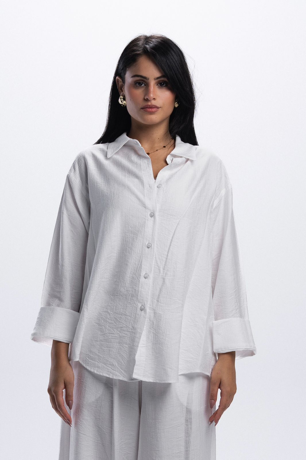 Crinkle Linen Chemise - Offwhite