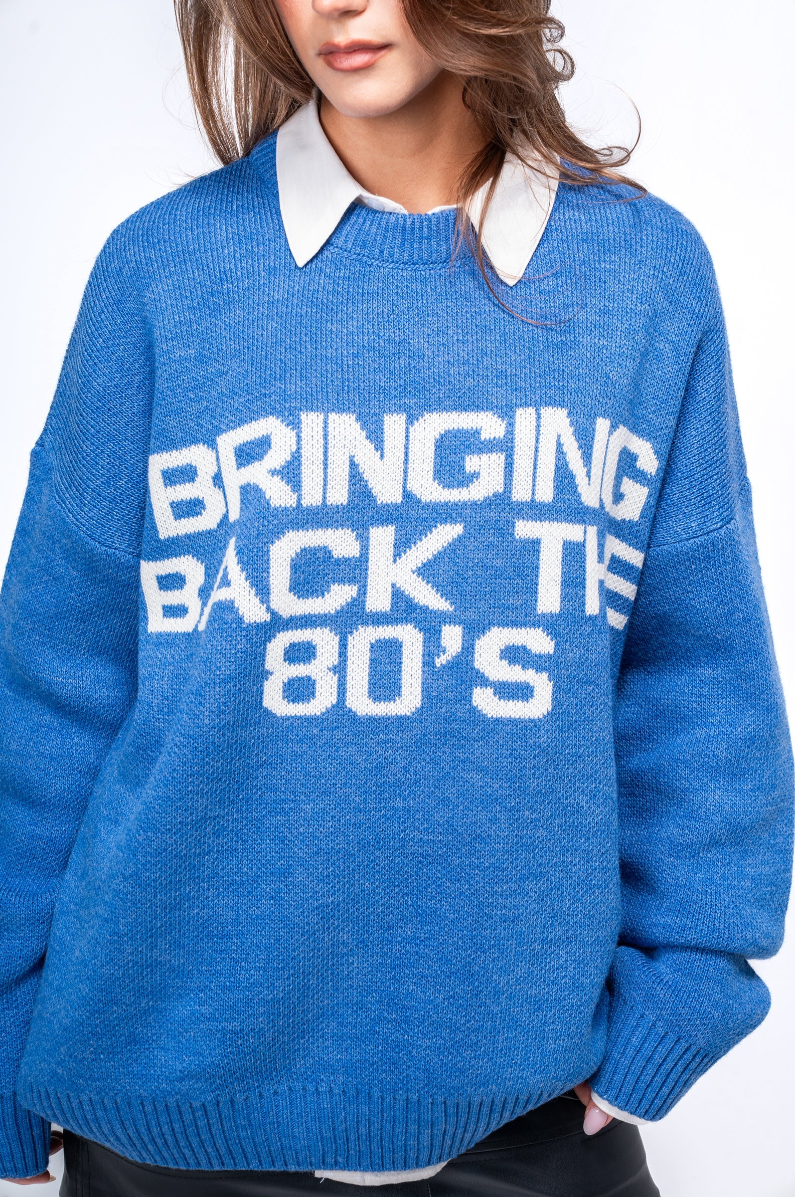 Bringing back the 80’s Sweater - Blue