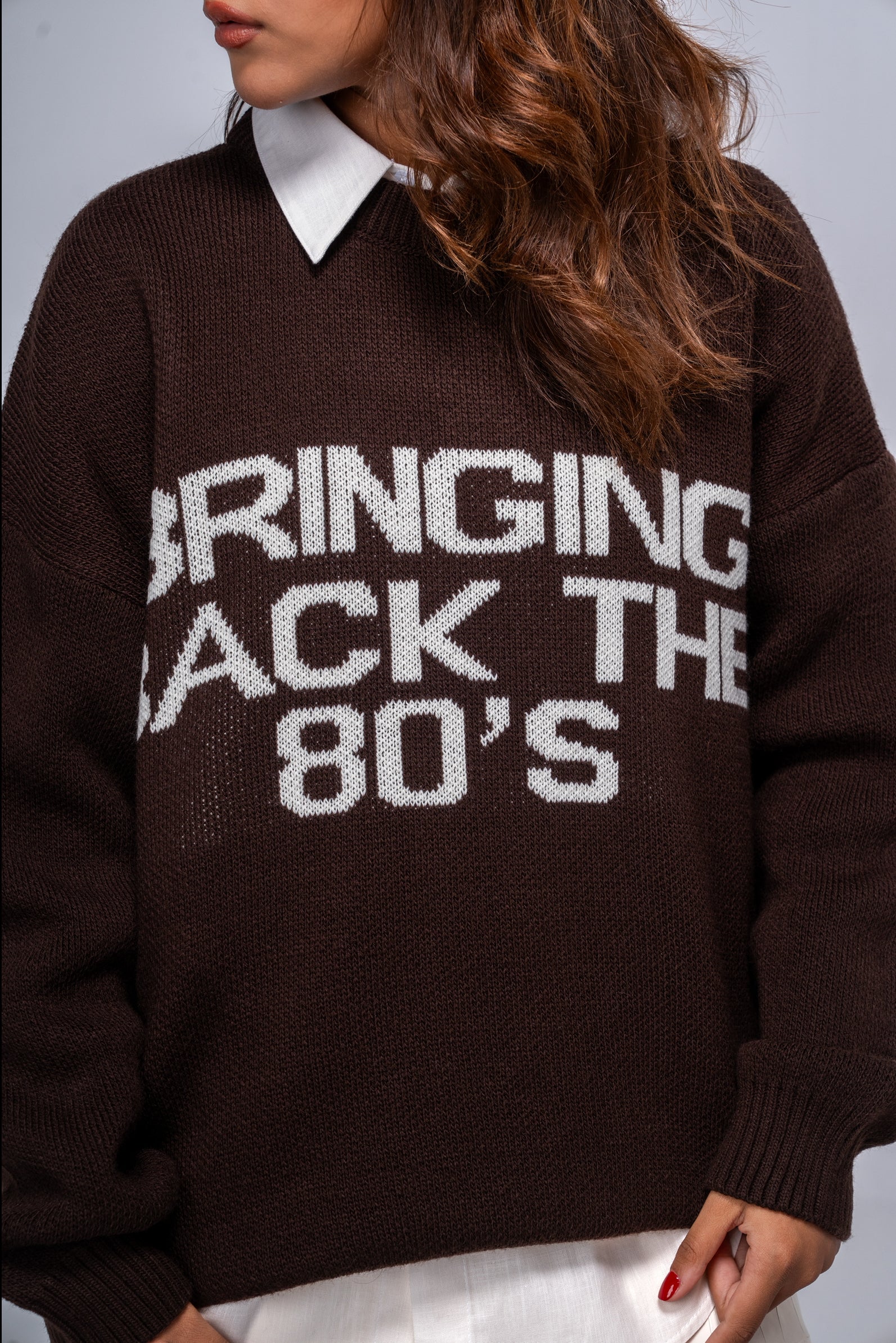 Bringing back the 80’s Sweater - Brown