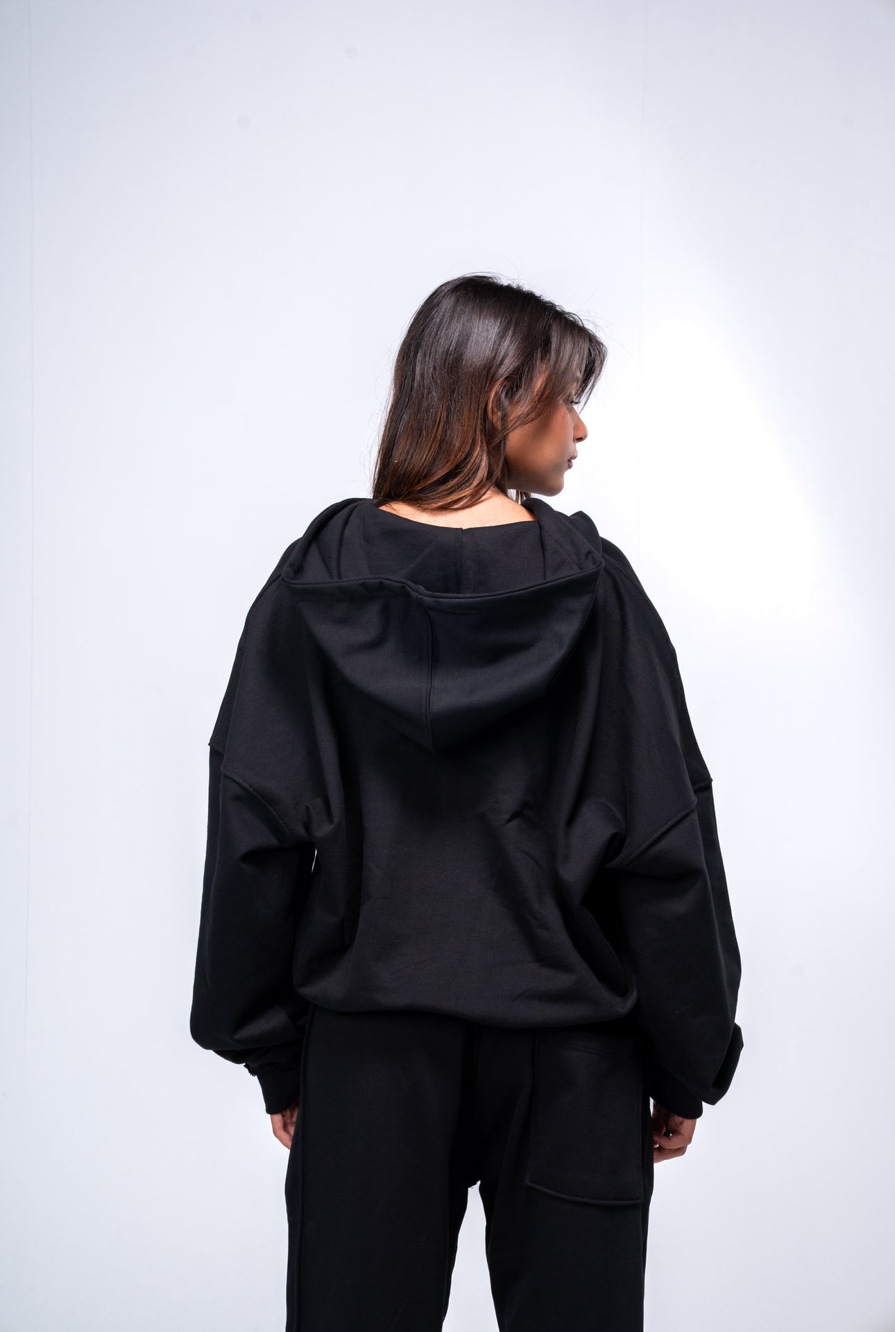 Cropped zip up Jacket - black