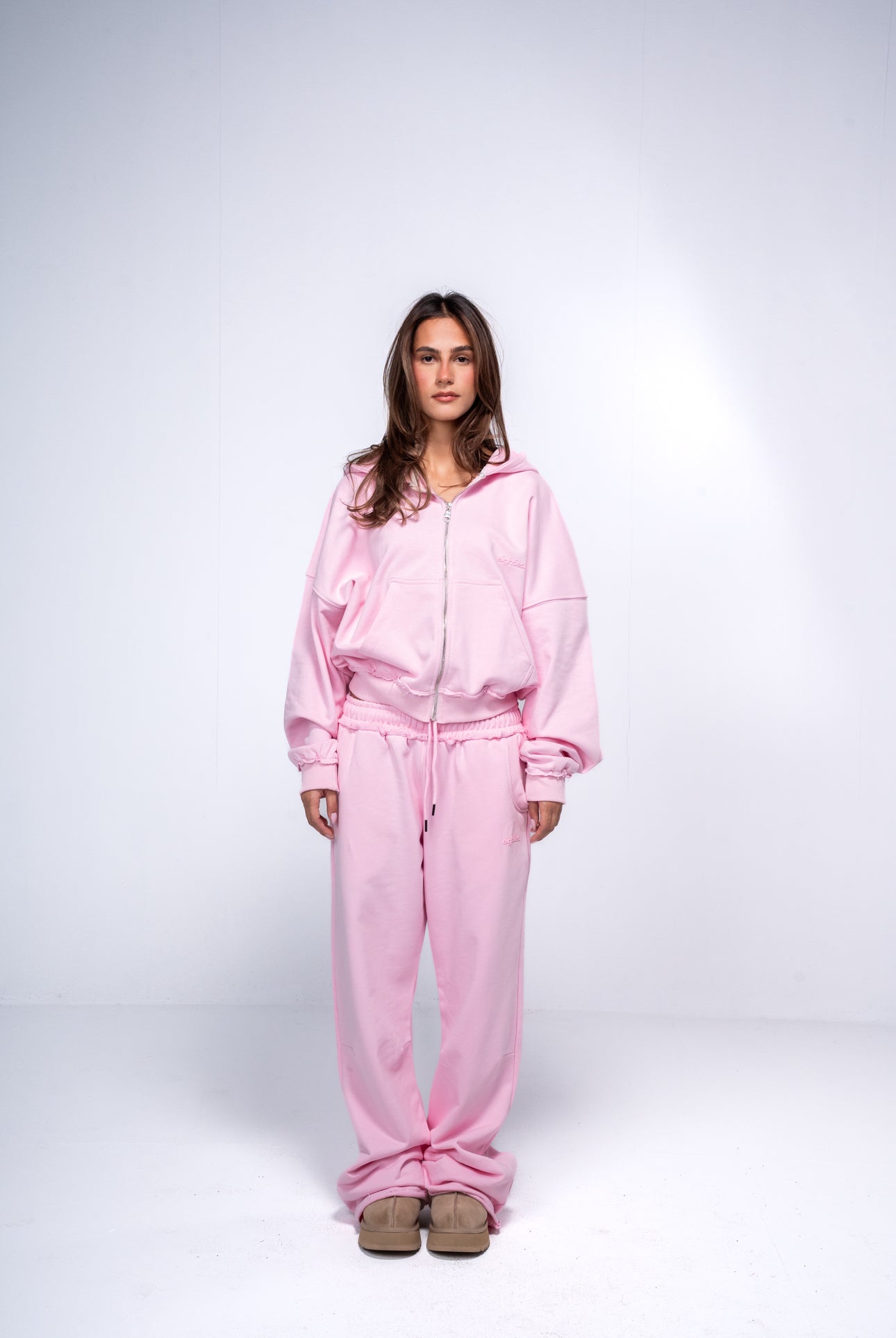 Cropped Zip up Jacket - Pink