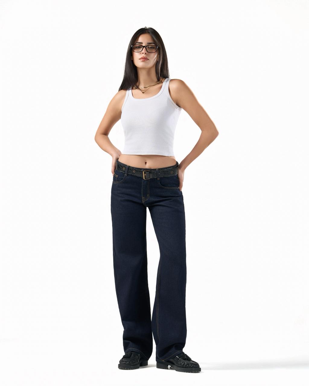 Straight leg denim jeans - Blue raw