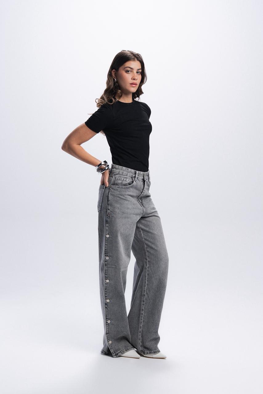 Buttons Jeans - Light Grey