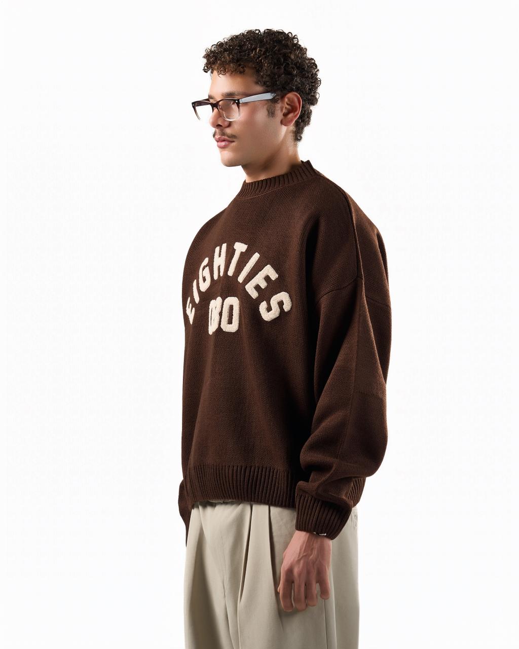 080 knitted sweater - brown