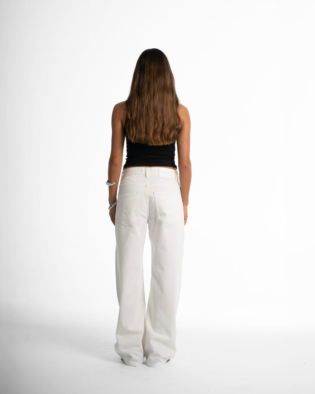 Cross-over waist wide leg jeans
 - Off-White