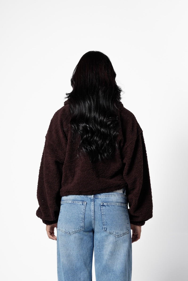 Fur bomber jacket - brown