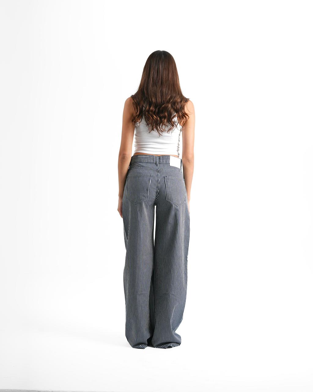 Striped Wide leg jeans - midnight