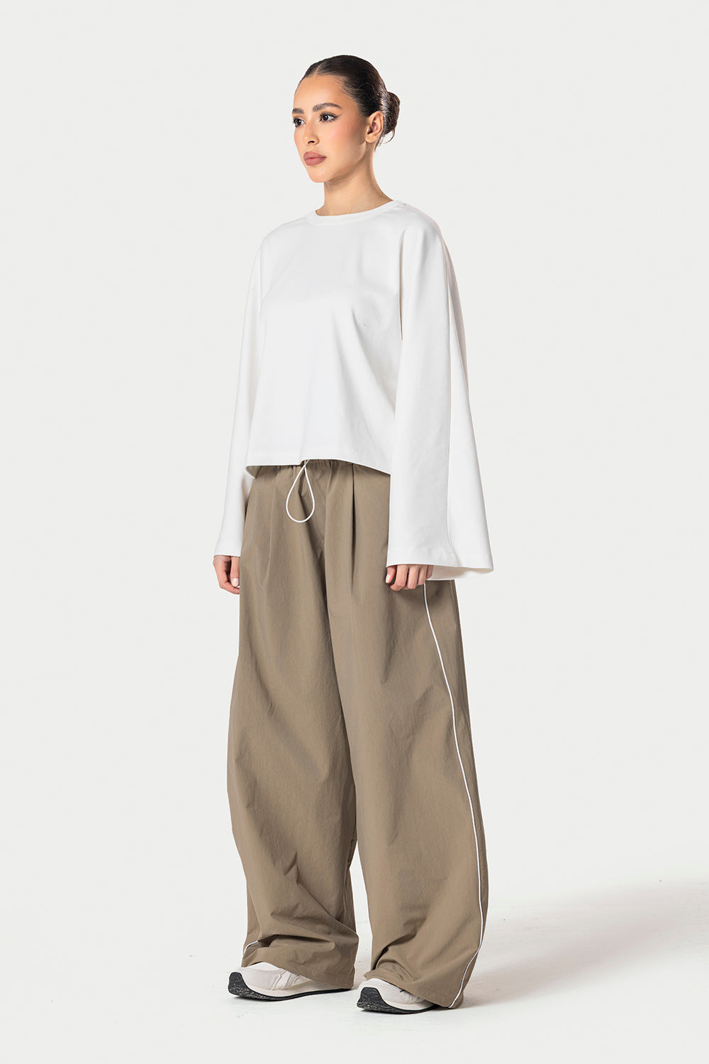Wide Sleeve Cotton Tee – Off white – photo 4
