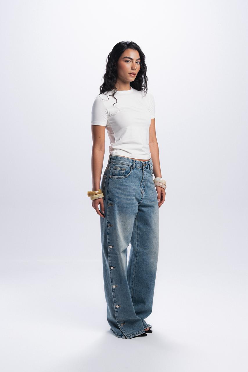 Buttons Jeans - Light blue