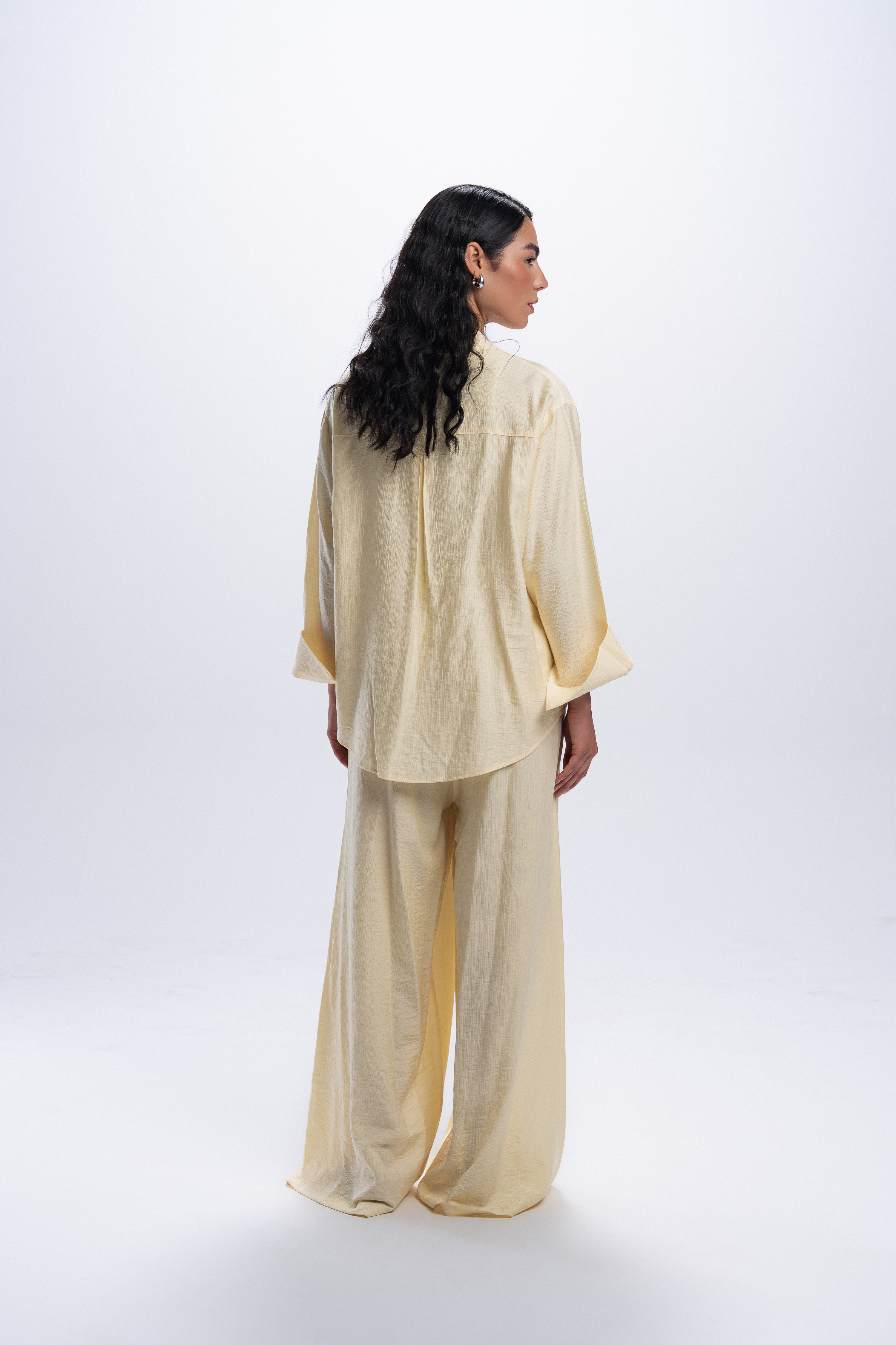 Crinkle Linen Chemise - Butter Yellow