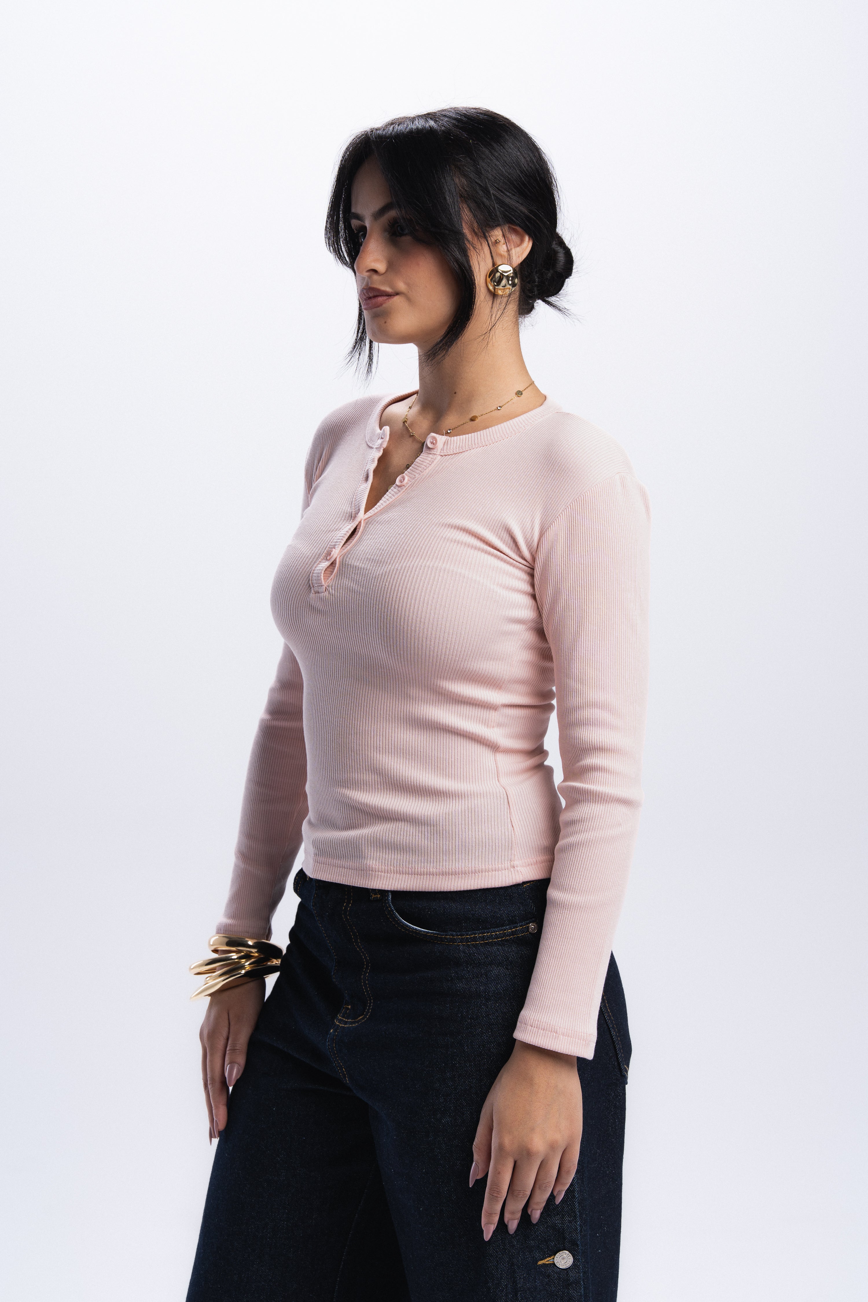 Long Sleeve buttons top - Simon