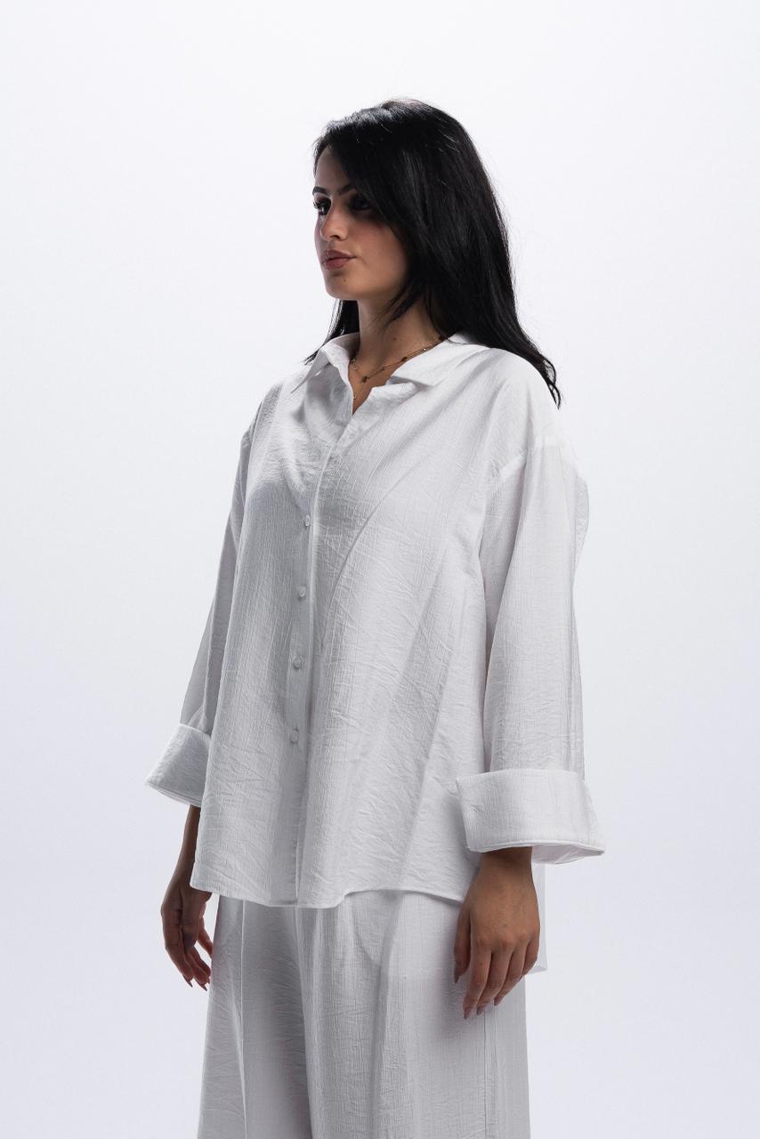 Crinkle Linen Chemise - Offwhite