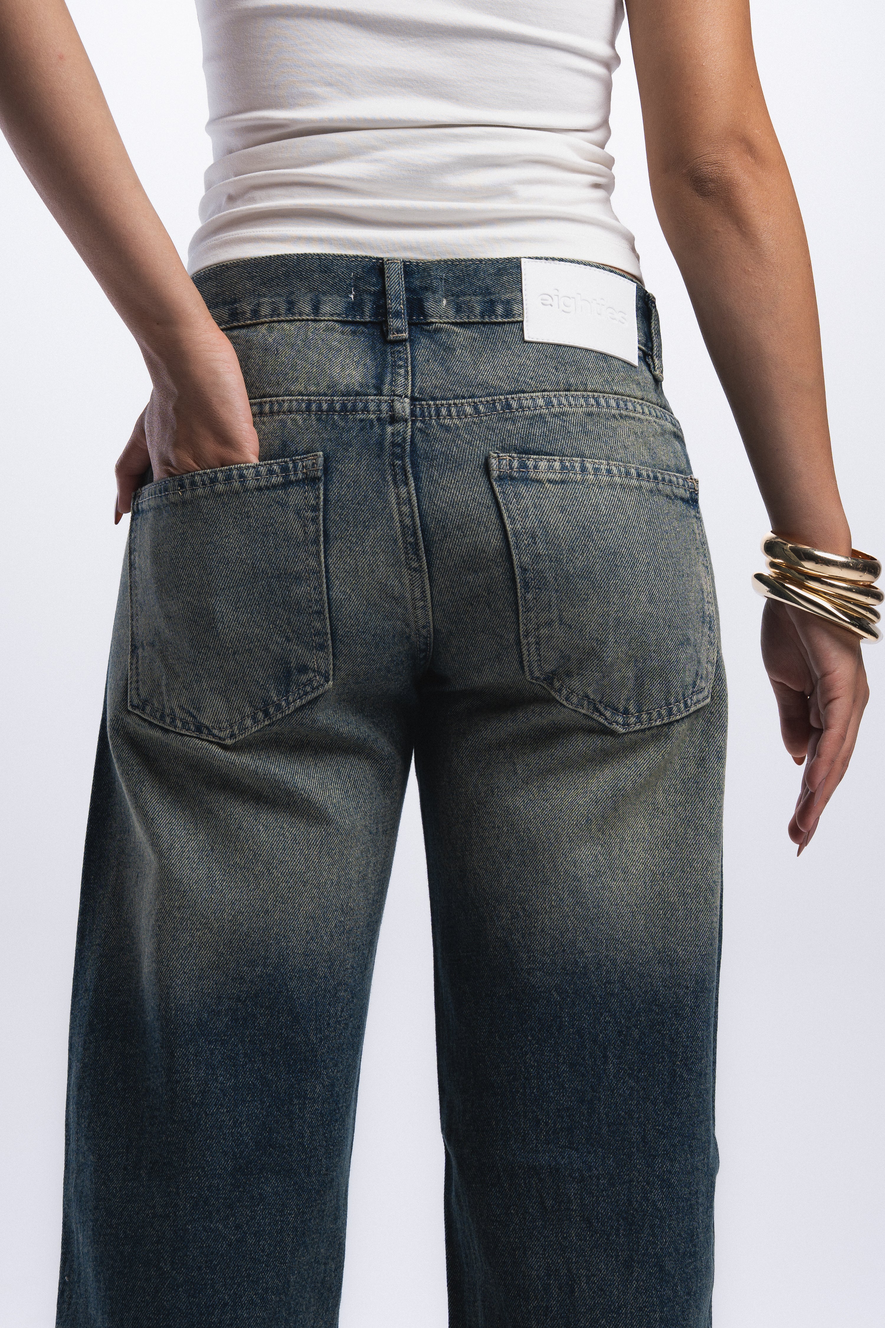 Straight Leg Jeans-Vintage Blue
