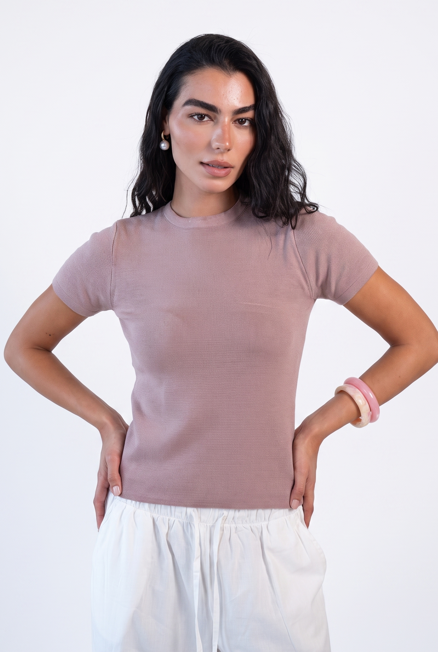 Soft Touch Round Knit Top - Warm Sand