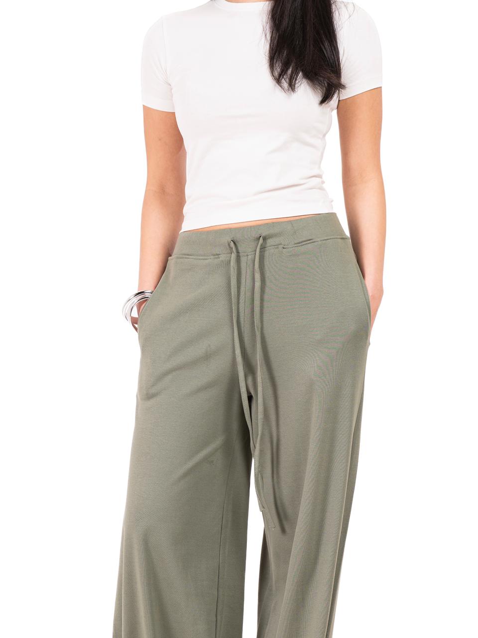 Relaxed Wide Leg Pants -Olive