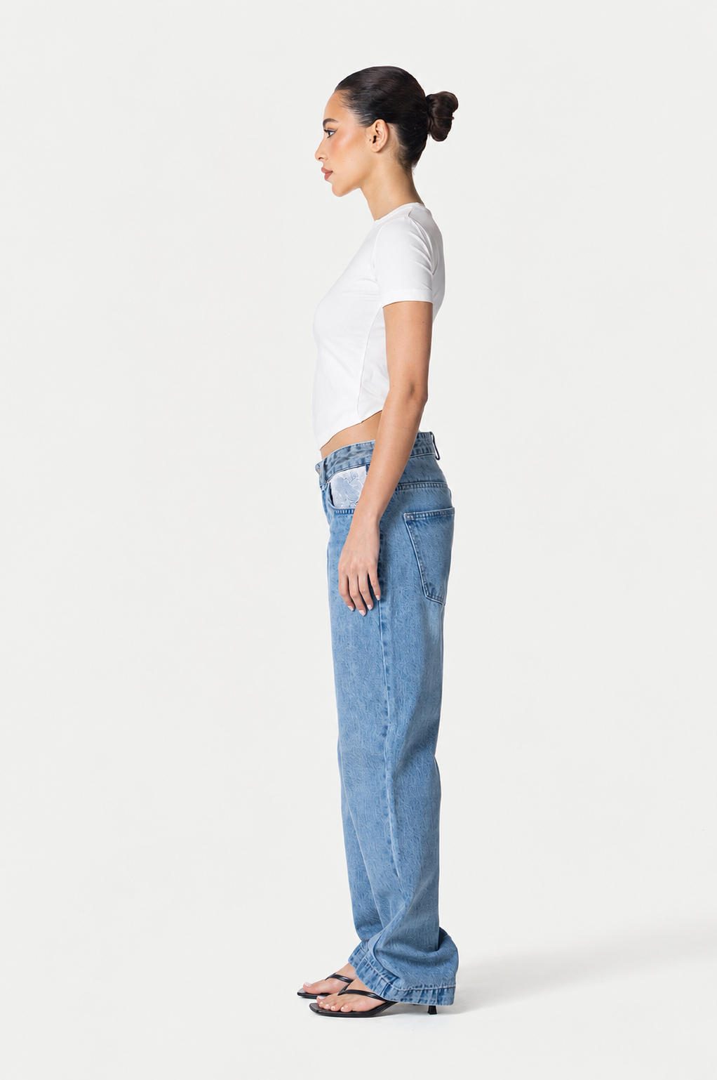 Straight leg Jeans Pocket lace – Light blue – photo 4