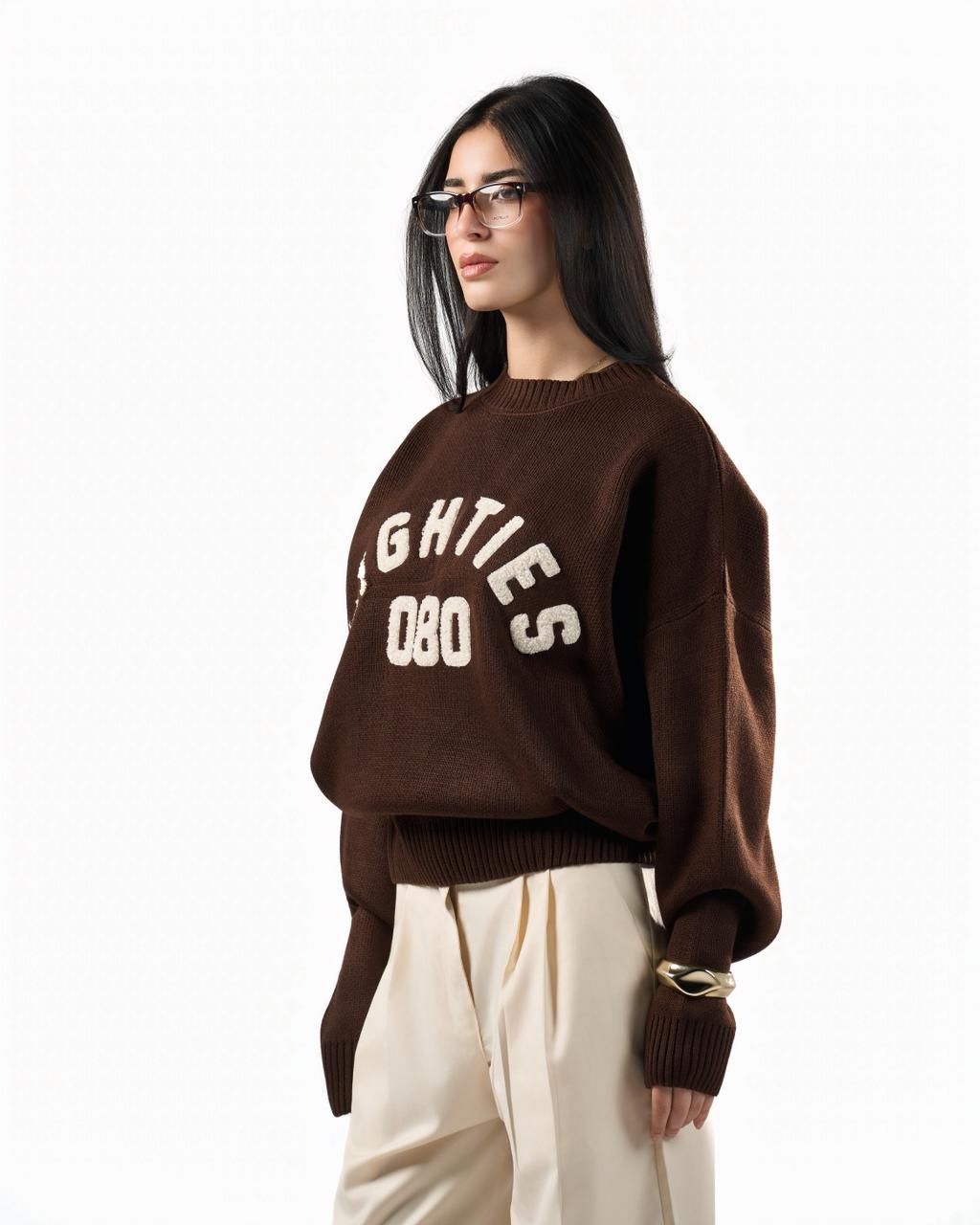 080 knitted sweater - brown