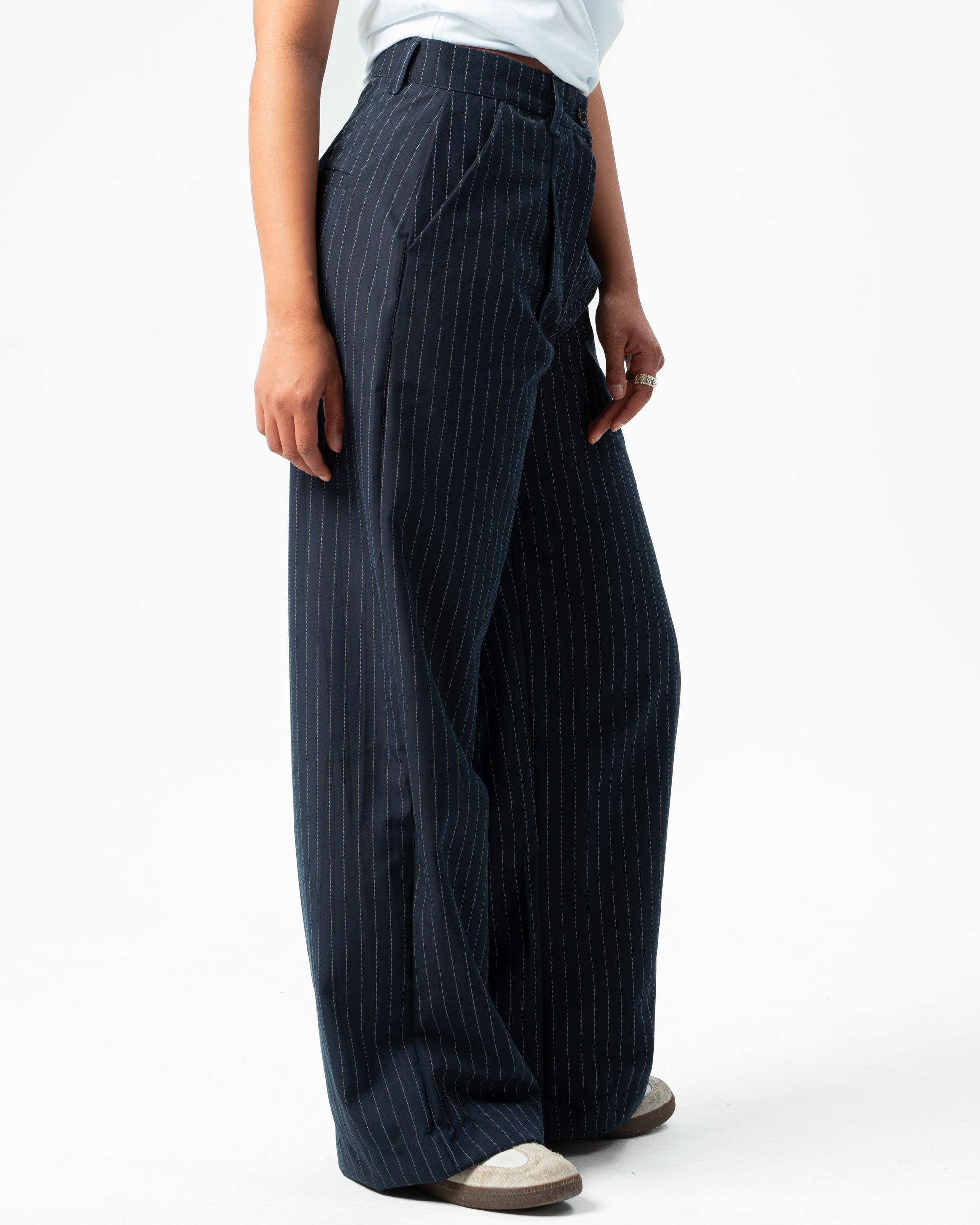 Classic Dark blue Pinstriped Pants