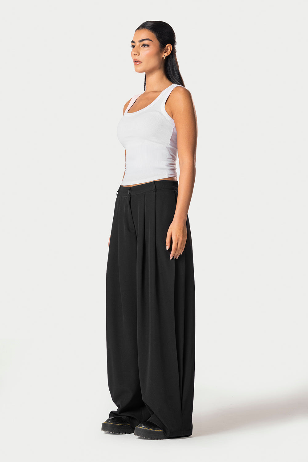 Side Pleated Trousers – Black – photo 4