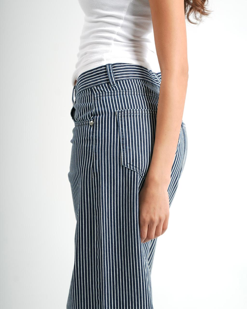 Striped Wide leg jeans - midnight