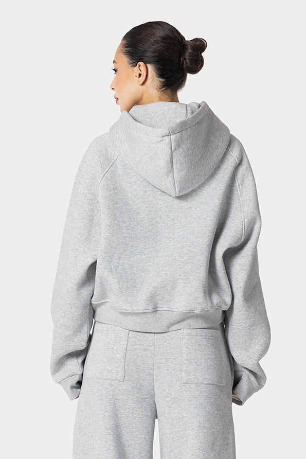 Cropped Double Zipper Jacket – Light Grey – photo 4