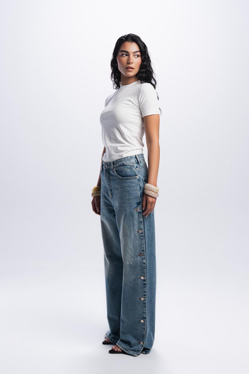 Buttons Jeans - Light blue