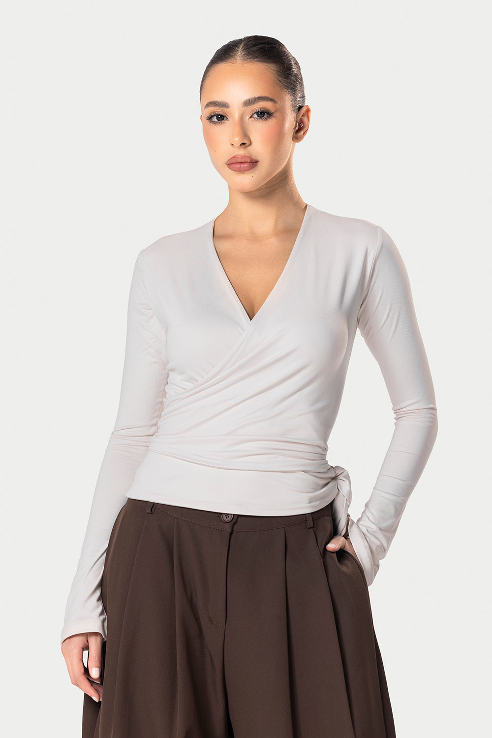 Cotton Wrap Top – Off white | Eighties