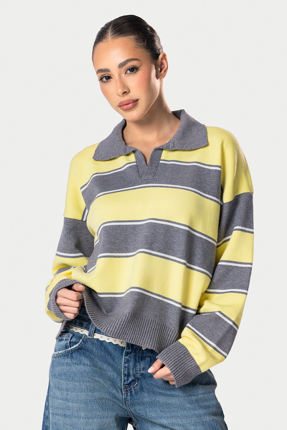 Polo Striped Sweater – Yellow – photo 3