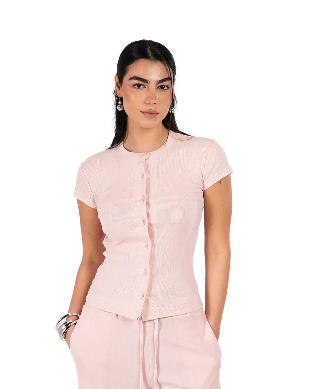 Short Sleeve buttons top - Simon