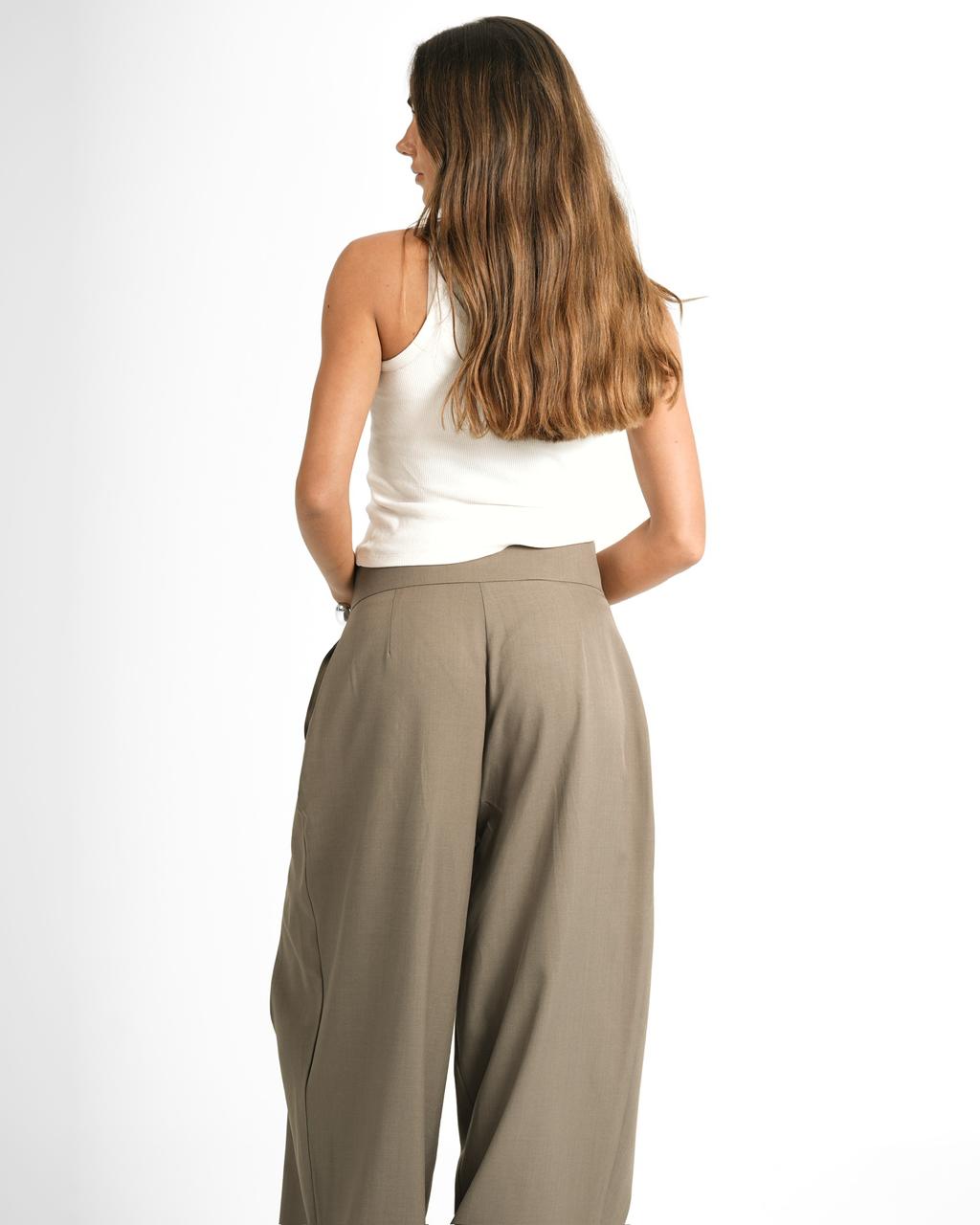 Balloon pleated pants - Mushroom