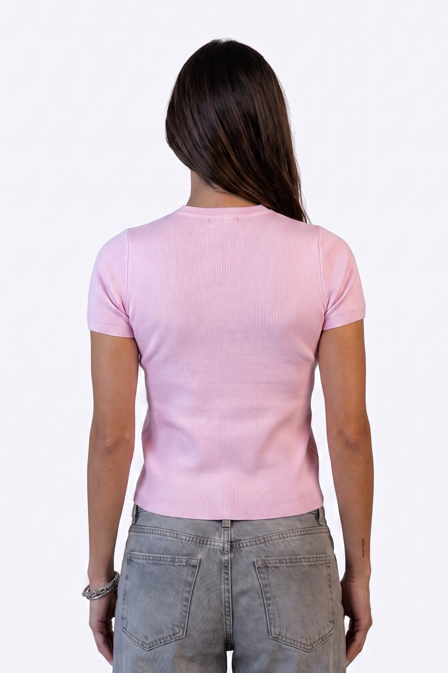 Soft Touch Round Knit Top - Pastel Pink
