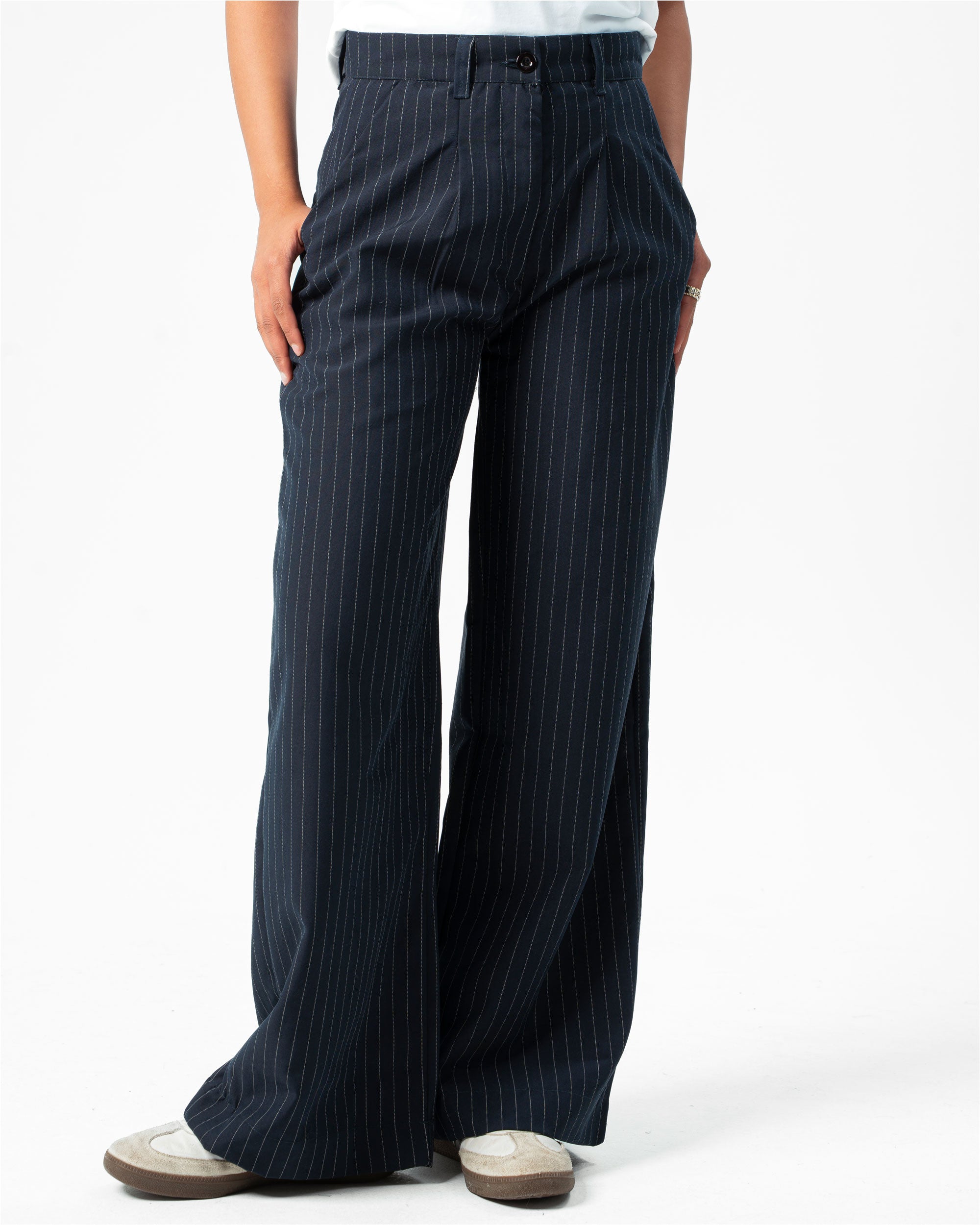 Classic Dark blue Pinstriped Pants