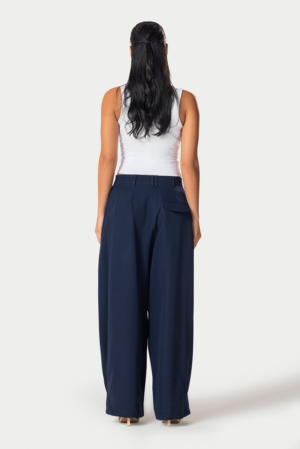 Side Pleated Trousers – Dark Blue – photo 7