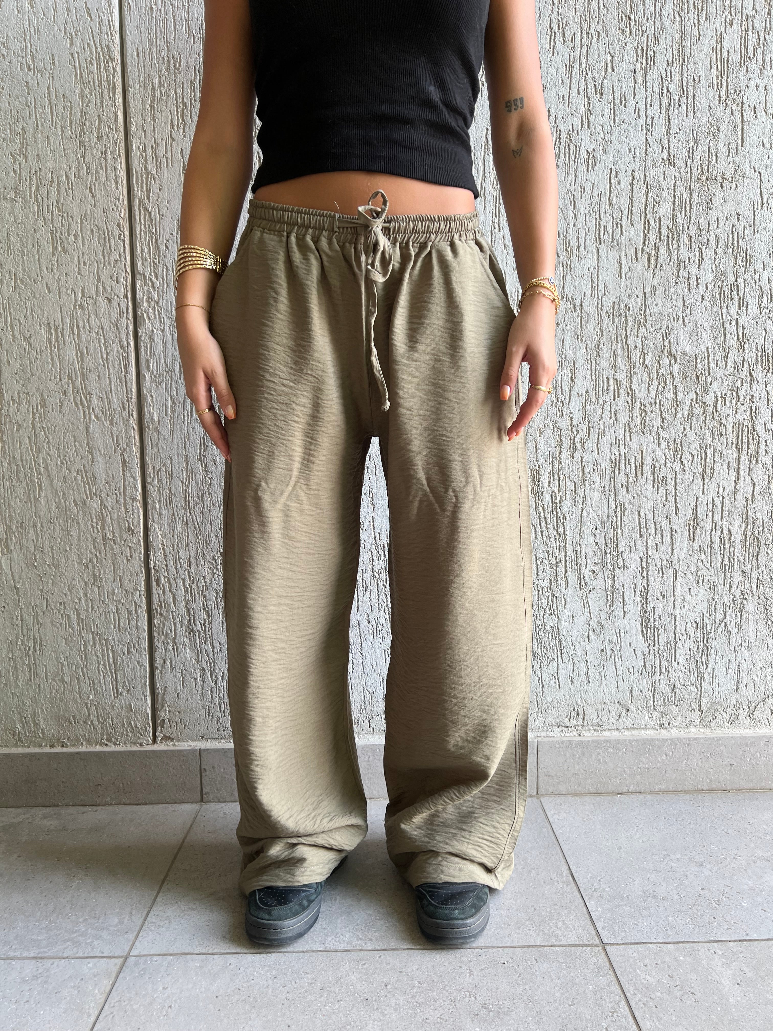 Olive Green Baggy Linen pants